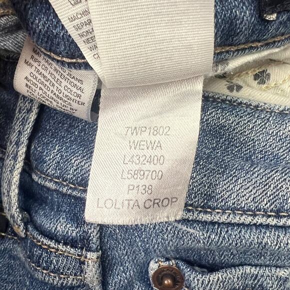 Lucky Brand Distressed Lolita Crop Skinny Jeans Frayed Hem Stretch Denim 12 / 31 - Picture 7 of 7